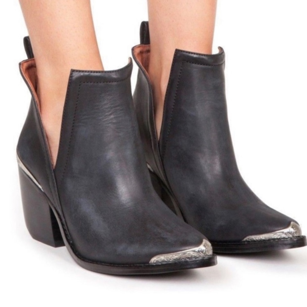 Jeffrey Campbell Cromwell silver toe booties